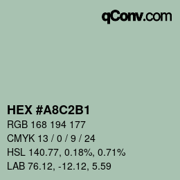 Color code: HEX #A8C2B1 | qconv.com