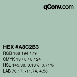 カラーコード: HEX #A8C2B3 | qconv.com