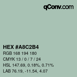 Color code: HEX #A8C2B4 | qconv.com