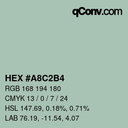Code couleur: HEX #A8C2B4 | qconv.com