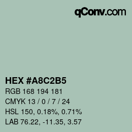 Code couleur: HEX #A8C2B5 | qconv.com