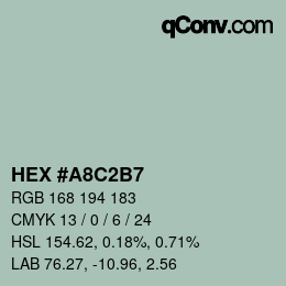 Farbcode: HEX #A8C2B7 | qconv.com