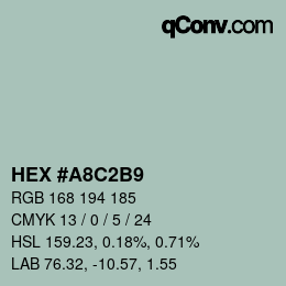 Color code: HEX #A8C2B9 | qconv.com