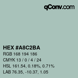 Color code: HEX #A8C2BA | qconv.com