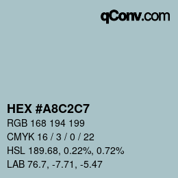 Color code: HEX #A8C2C7 | qconv.com