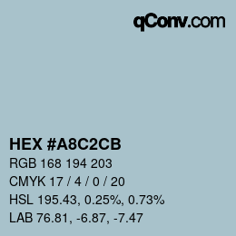 カラーコード: HEX #A8C2CB | qconv.com