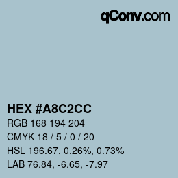 Color code: HEX #A8C2CC | qconv.com