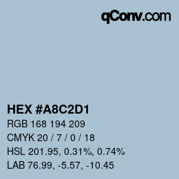 カラーコード: HEX #A8C2D1 | qconv.com