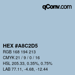 カラーコード: HEX #A8C2D5 | qconv.com