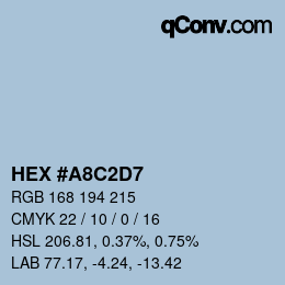 Color code: HEX #A8C2D7 | qconv.com