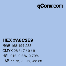 カラーコード: HEX #A8C2E9 | qconv.com