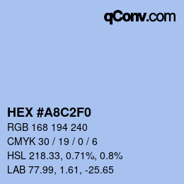 カラーコード: HEX #A8C2F0 | qconv.com