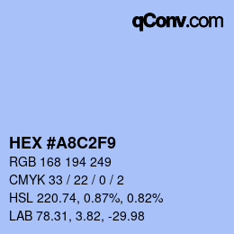 Color code: HEX #A8C2F9 | qconv.com