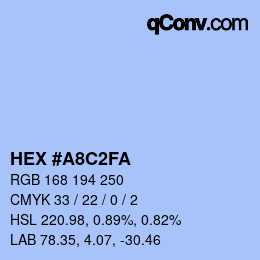 カラーコード: HEX #A8C2FA | qconv.com