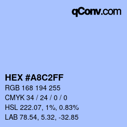 Farbcode: HEX #A8C2FF | qconv.com