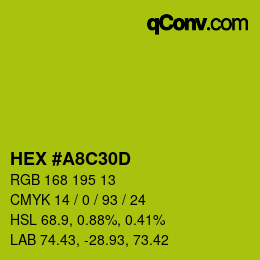 カラーコード: HEX #A8C30D | qconv.com