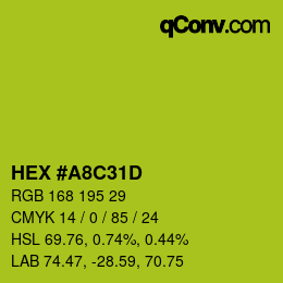 颜色代码: HEX #A8C31D | qconv.com