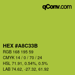 Color code: HEX #A8C33B | qconv.com