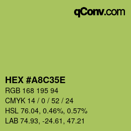 カラーコード: HEX #A8C35E | qconv.com