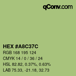 Color code: HEX #A8C37C | qconv.com