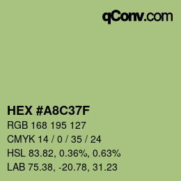 Color code: HEX #A8C37F | qconv.com