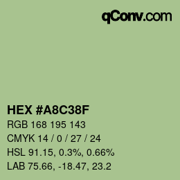 カラーコード: HEX #A8C38F | qconv.com