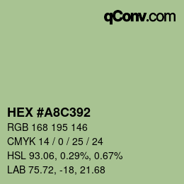 Color code: HEX #A8C392 | qconv.com