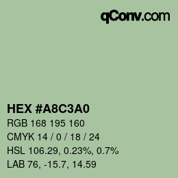 Color code: HEX #A8C3A0 | qconv.com