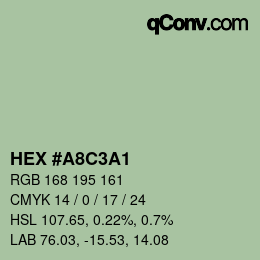 Farbcode: HEX #A8C3A1 | qconv.com