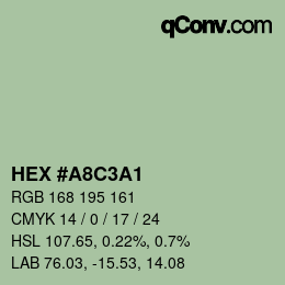 カラーコード: HEX #A8C3A1 | qconv.com