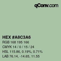 Color code: HEX #A8C3A6 | qconv.com