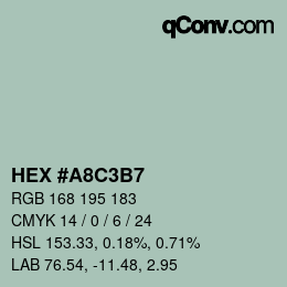 Color code: HEX #A8C3B7 | qconv.com