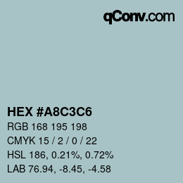 カラーコード: HEX #A8C3C6 | qconv.com