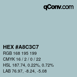 Código de color: HEX #A8C3C7 | qconv.com