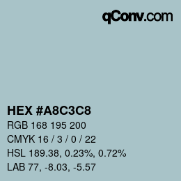 颜色代码: HEX #A8C3C8 | qconv.com