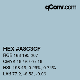 Color code: HEX #A8C3CF | qconv.com