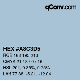 Color code: HEX #A8C3D5 | qconv.com