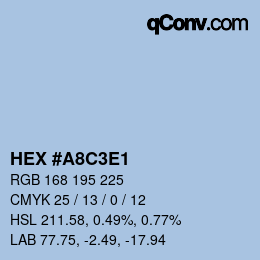 Color code: HEX #A8C3E1 | qconv.com