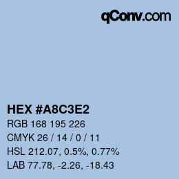 Color code: HEX #A8C3E2 | qconv.com