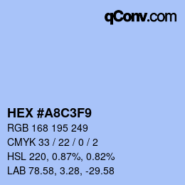 Color code: HEX #A8C3F9 | qconv.com