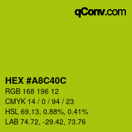 Color code: HEX #A8C40C | qconv.com