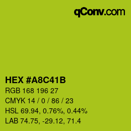 Color code: HEX #A8C41B | qconv.com