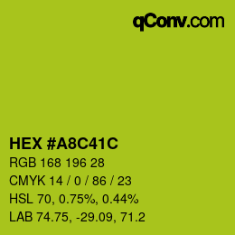 Color code: HEX #A8C41C | qconv.com