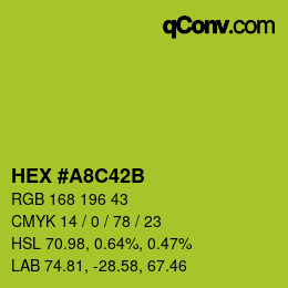 カラーコード: HEX #A8C42B | qconv.com