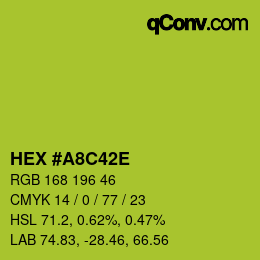 Color code: HEX #A8C42E | qconv.com
