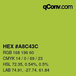 Color code: HEX #A8C43C | qconv.com