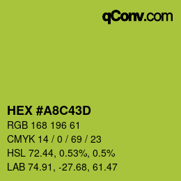 Color code: HEX #A8C43D | qconv.com