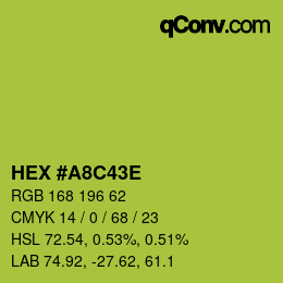 Color code: HEX #A8C43E | qconv.com