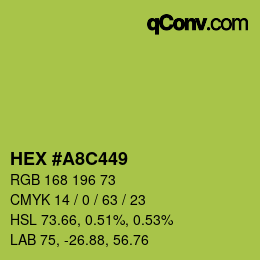 Color code: HEX #A8C449 | qconv.com