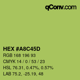 Color code: HEX #A8C45D | qconv.com